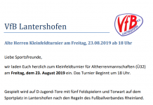 Einladung zum diesjährigen AH-Kleinfeldturnier
