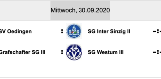 Fr., 11.09.20 Spiel der 3. Mannschaft abgesagt!