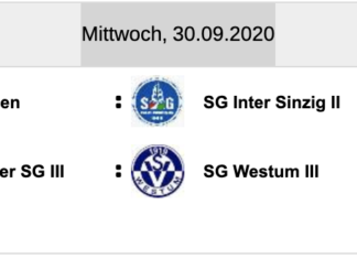 Fr., 11.09.20 Spiel der 3. Mannschaft abgesagt!