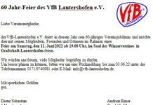 60 Jahr-Feier des VfB Lantershofen e.V.