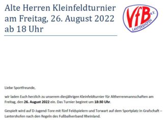 Alte Herren Kleinfeldturnier am Freitag, 26. August 2022