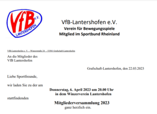 VfB Lantershofen Mitgliederversammlung 2023